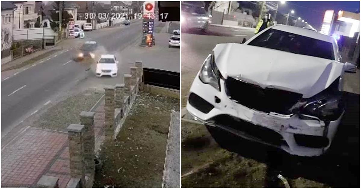 O șoferiță din Botoșani a ratat o curbă și a intrat cu Mercedesul într-un șanț, la Bunești. O pasageră a fost rănită